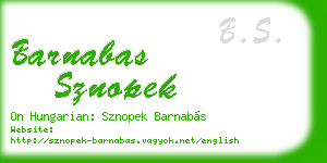 barnabas sznopek business card