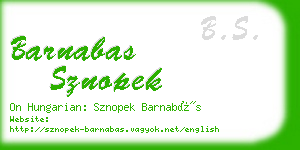 barnabas sznopek business card